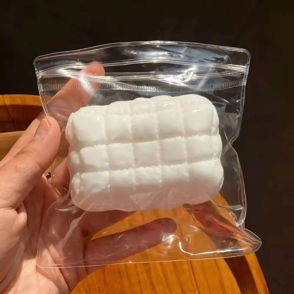 High Quality Fun Squishy Soap Fidget Milk White Square Soap Stress Relieving Slow Rebound Squishy Texture Anti-stress Office Use