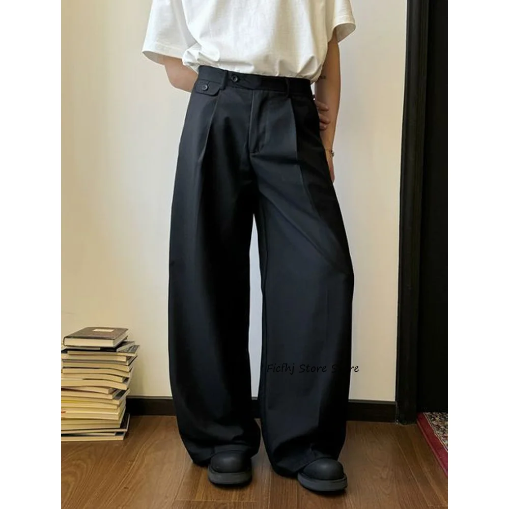 

Casual Pants Men's Trouser for Man Trousers Polyester Loose Fit Solid Color Wide-leg Comfortable Straight Work Tailoring Classic