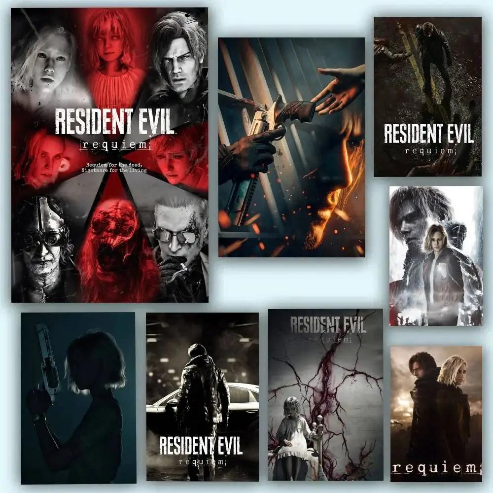 Image of Requiem R-Resident E-Evil Game-Poster, selbstklebend, wasserfest, ideal für die Dekoration von Wohnzimmer, Schlafzimmer, Bar