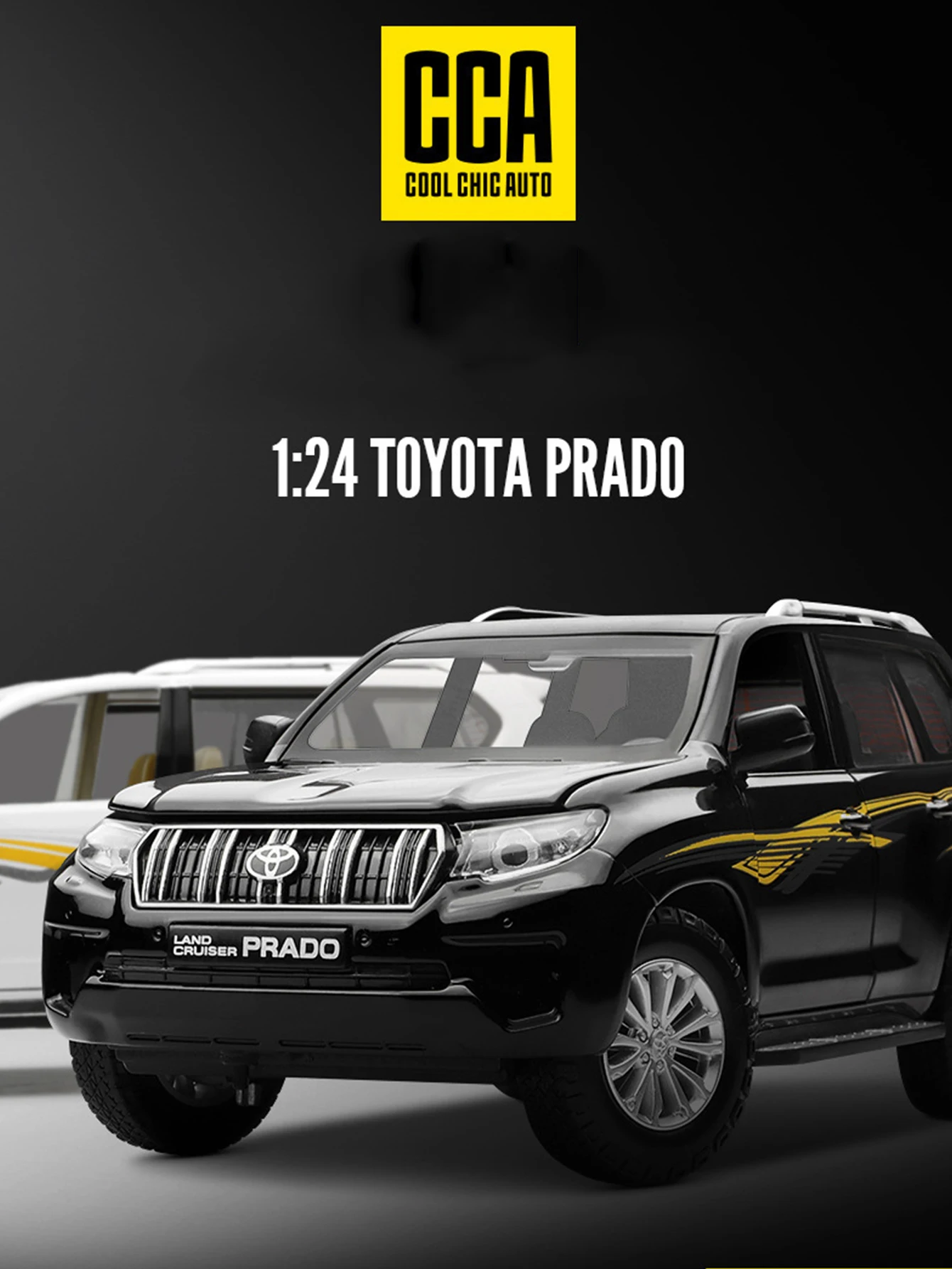 

CCA 1:24 имитация модели автомобиля Toyota Prado из цинкового сплава, статическое украшение, металлический коллекционный подарочный автомобиль