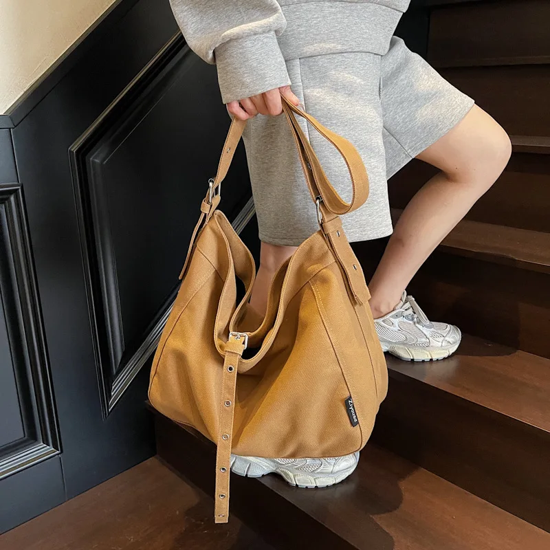 

Vintage Canvas Bag Large Capacity Crossbody Bag for Girl Fashionable Casual Tote Bags for Woman Shoulder Bags Class Bag for Girl