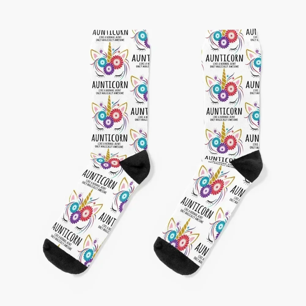 

Aunticorn Best Unicorn Aunt Socks hiphop christmas stocking cartoon Men's Socks Luxury Women's