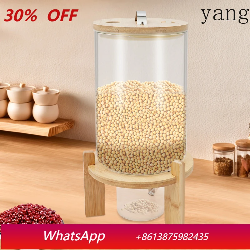 

Grain Storage Dispenser Glass Bottle Flour Grain Container Kitchen Storage