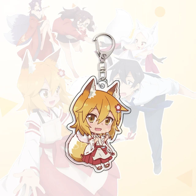 Anime Sewayaki Kitsune no Senko-san Senko Keychain Cartoon Cosplay Keychains Pendant Car key chain Key Ring  Jewelry Fans Gifts