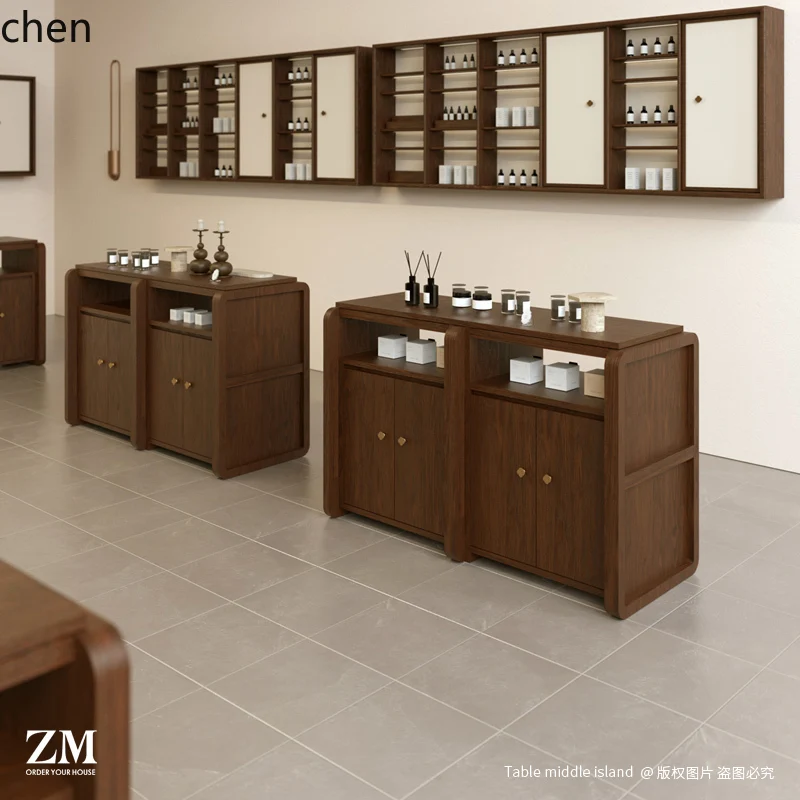 

HXL Display Cabinet Shopping Mall Beauty Shelf Display Shelf Double-layer Exhibition Table