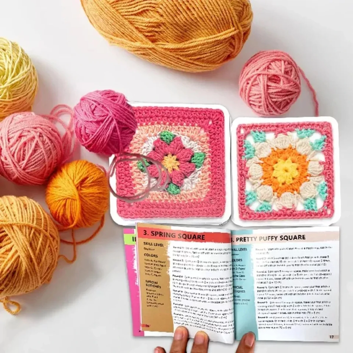 

1Set Creative The Granny Square Card Deck - 50 Mix & Match Designs, Crochet Granny Squares Book, Crochet Kit for Beginners
