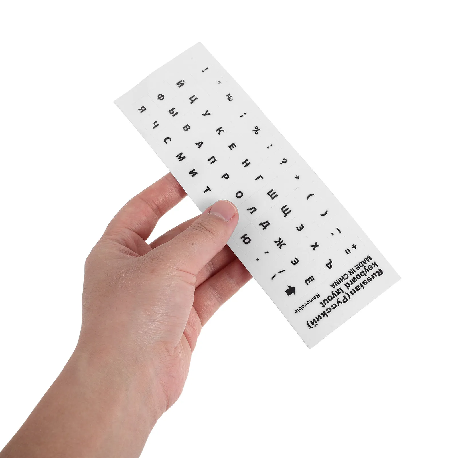 2Pcs Russian Keyboard Stickers Reusable Replacement Key Labels Clear Background Black Letters for Laptop Notebook Desktop