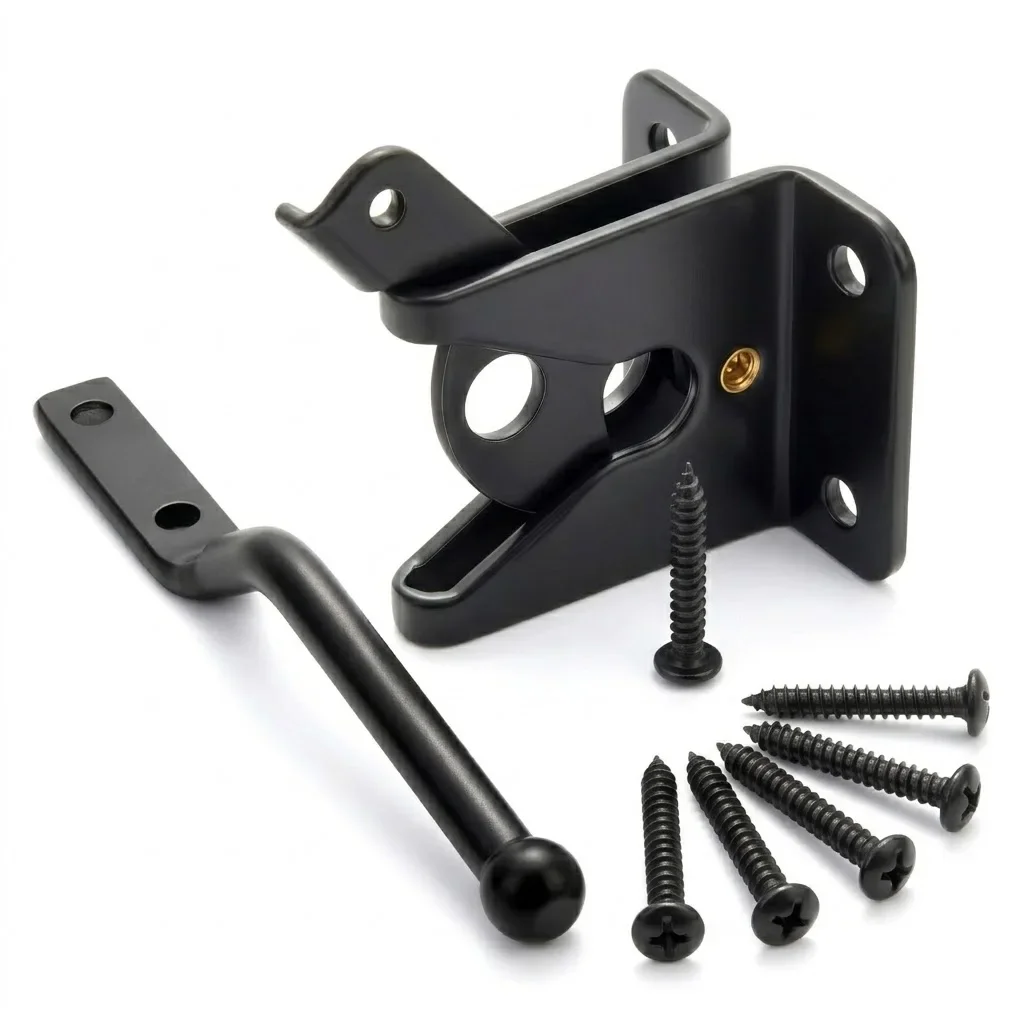 Farm Gate Auto Gate Latch With Bolt Carbon Steel Automatic Slam Catch For Pasture Garden Fence Strong Security Garden Hardware
