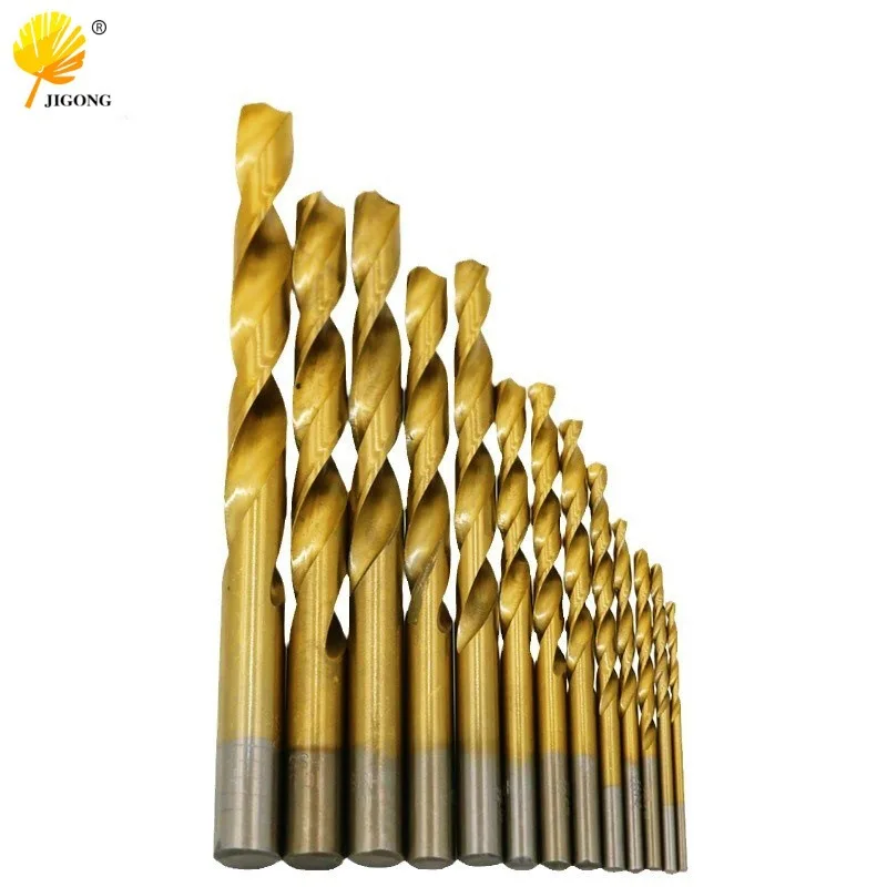 13Pcs High Speed Steel Twist Drill 2-12mm Round Shank Titanium Plated Twist Drill, Electric Drill Impact Drill Hand Electric Dri