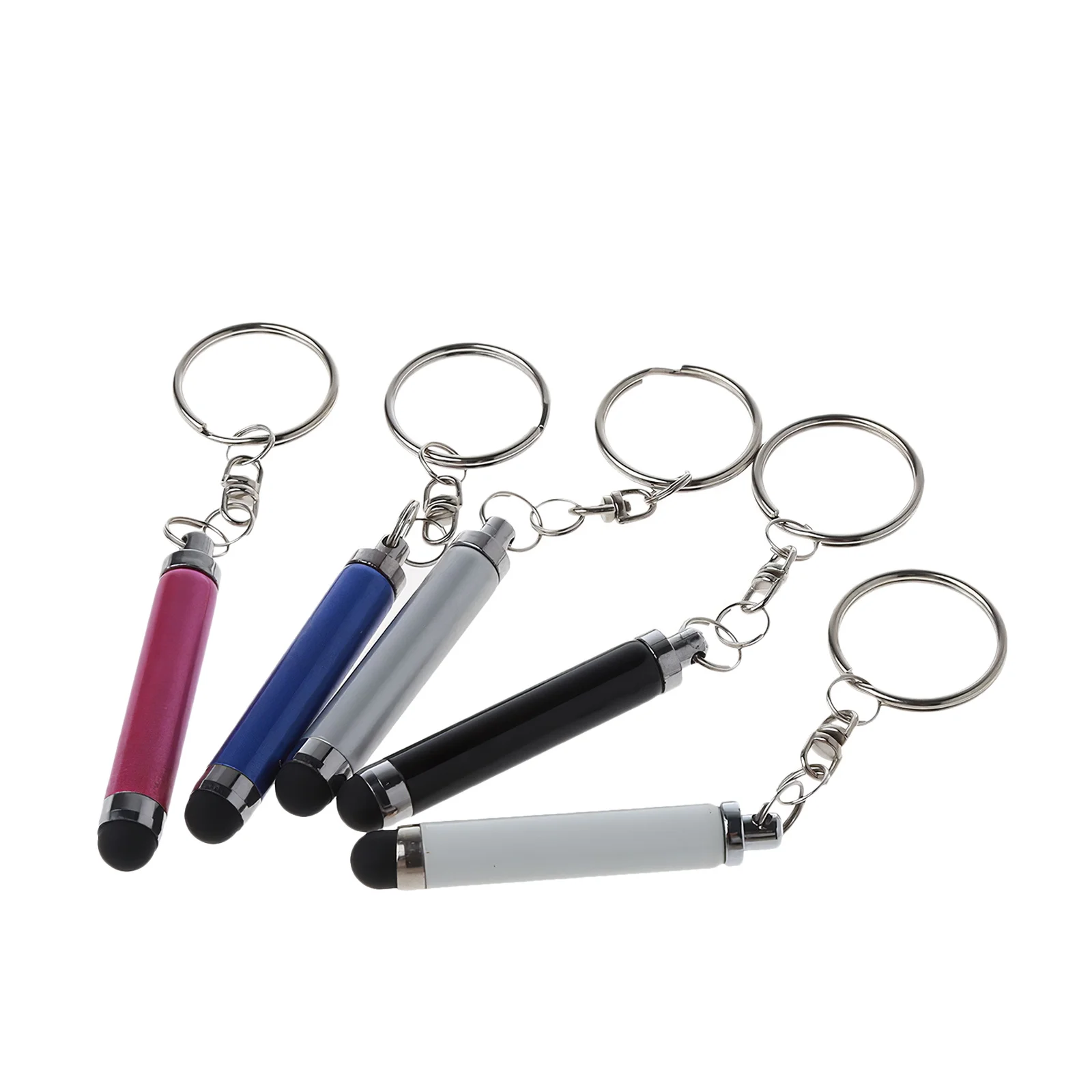 5Pcs Capacitive Stylus Pen Set Compact Touchscreen Writing Tool for Mobile Devices Keychain Design Easy Carry Portable Stylus