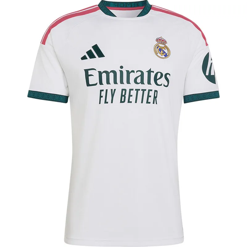 New Adidas Men Real Madrid Home Football Jersey Slim Fit Embroidered Breathable Short Sleeve Soccer Training Top JZ7206