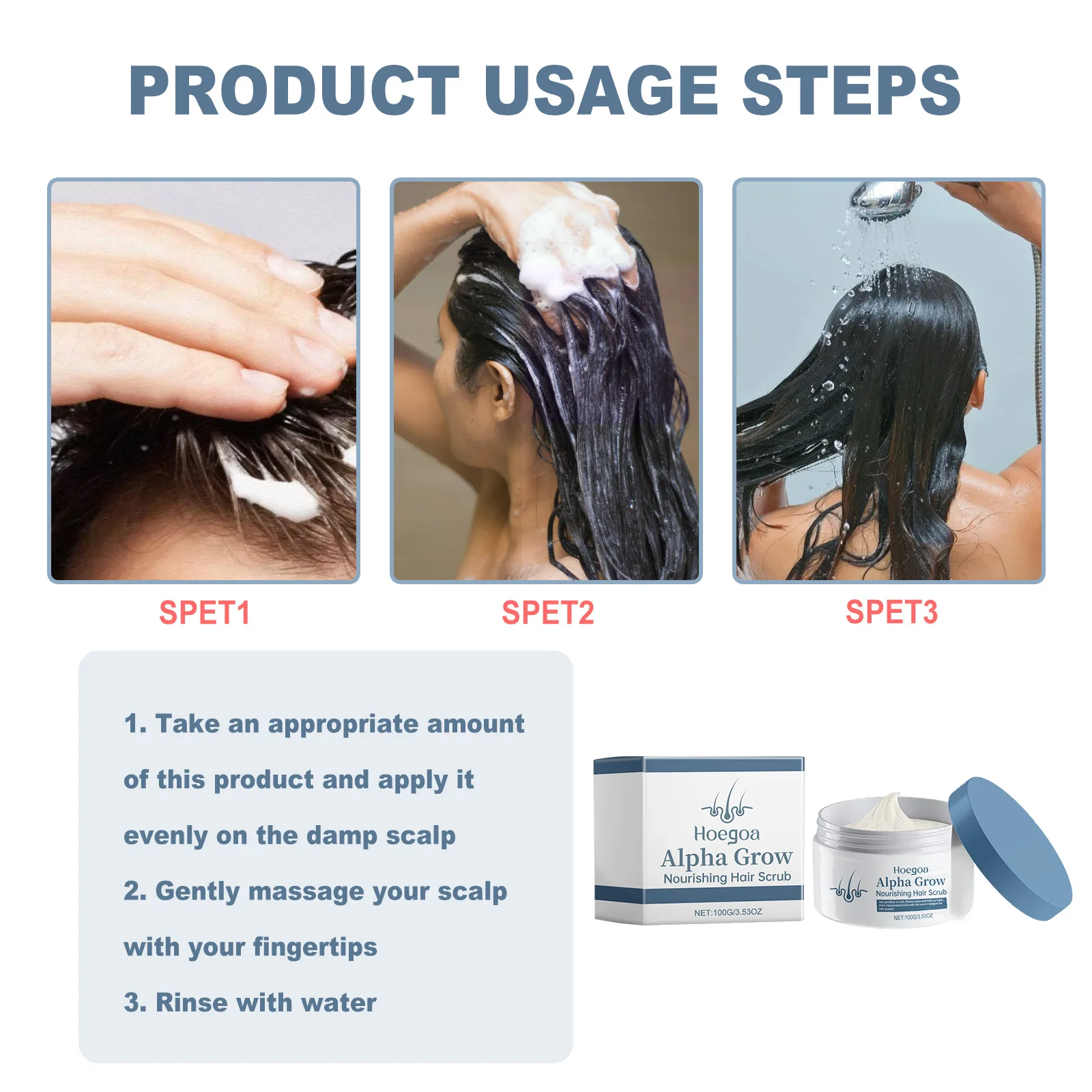 HOEGOA 100G Nourishing Scrub Promotes Hair Growth Nourishes Scalp Unclogs Follicles Removes Excess Oil Scalp Exfoliator Scrub