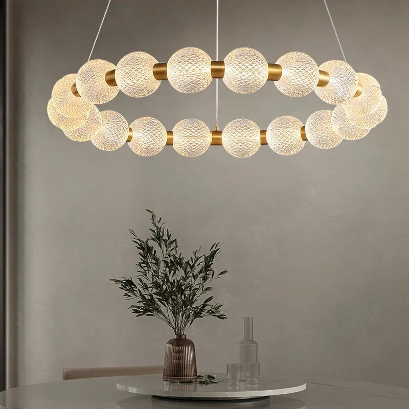 Nordic Postmodern Designer Circular Magic Bean LED Pendant Light Creative Luxury High-end Living Room Dining Bedroom Lighting
