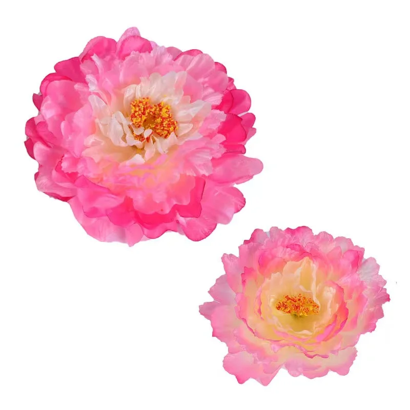 10PCS 18CM Big Flower heads Silk Peony Artificial Flower Heads Wedding Home Furnishings Wreath Handicrafts Party Birthday Decor