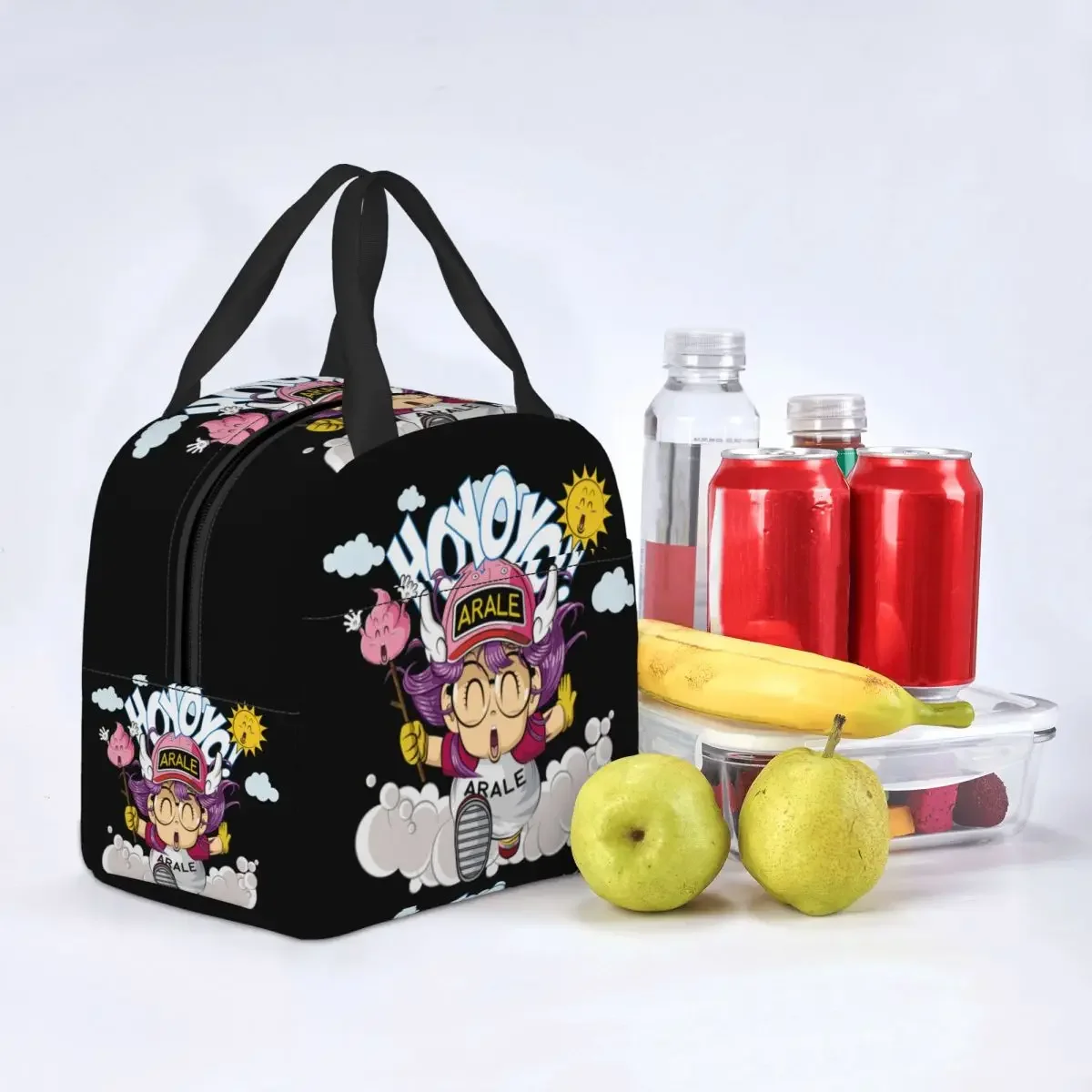 Dr Slump Arale Cartoon Anime Canvas Lunch Box, Saco térmico isolado, Impermeável, Piquenique, Viagem, Bento Pouch