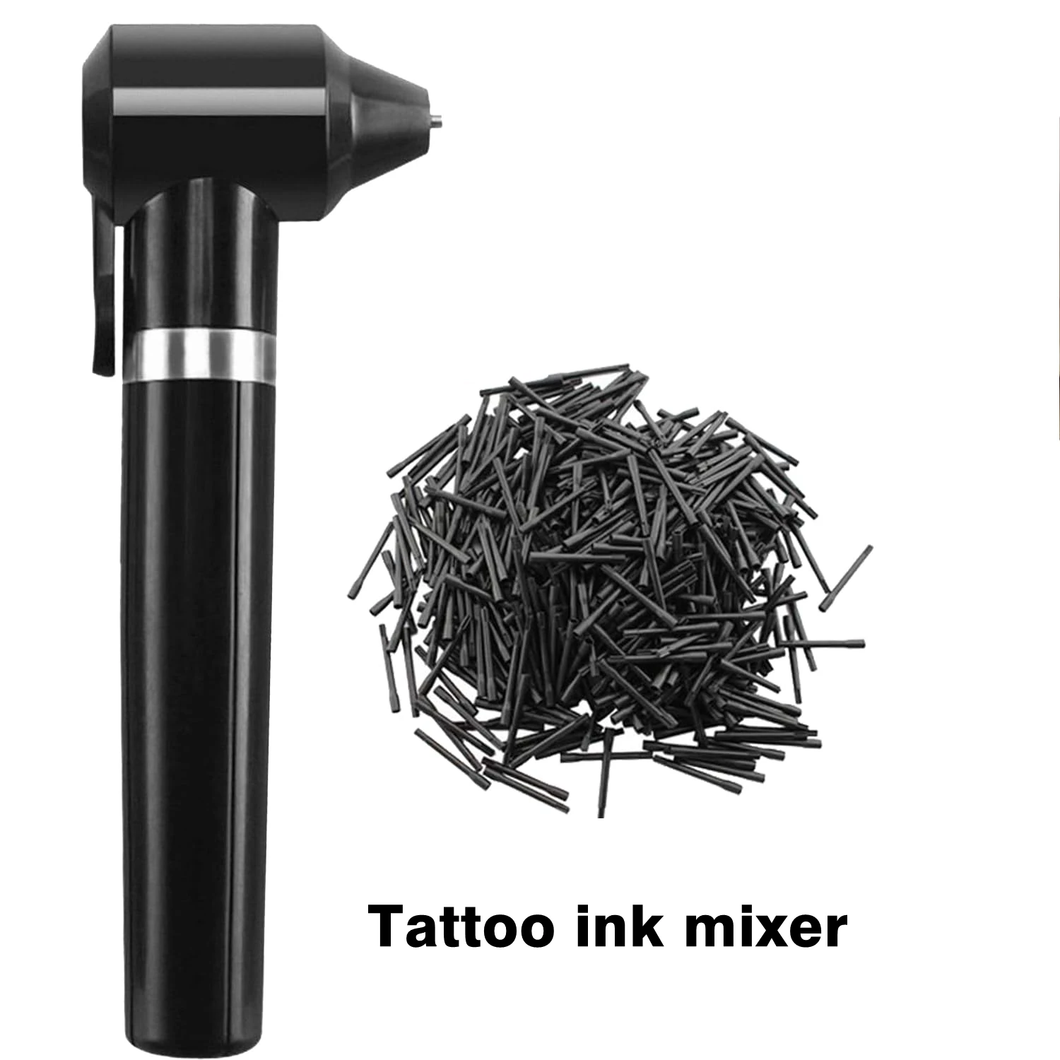 Tattoo Ink Mixer Tattoo Pigment Mixer Machine with 100Pcs Mixing Sticks Eyebrow Color Makeup Tattoo Ink Pigment Black