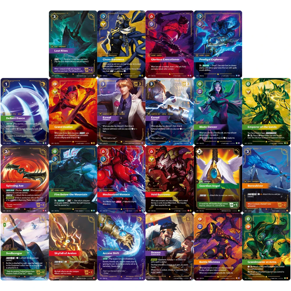 Tarjetas Coleccionables de League of Legends DIY, Last Rites Chem-Baroness Ezreal, Tarjetas Coleccionables Texturizadas TCG de Alta Calidad