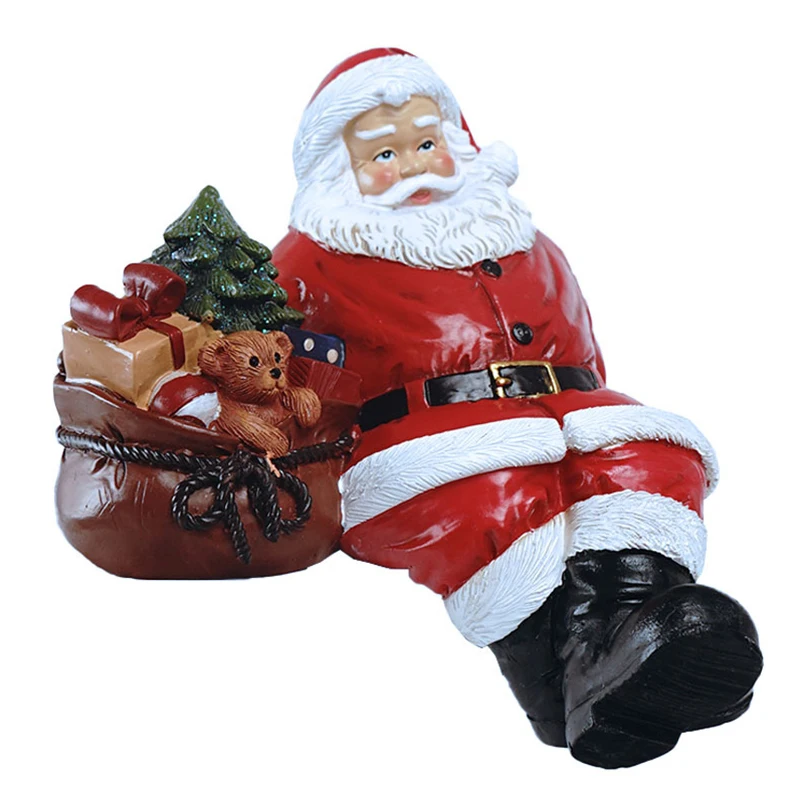 

Christmas Ornaments Santa Claus Resin Statue Home Decor Christmas Sculpture Decoration Living Room Table Desk Drop Shipping