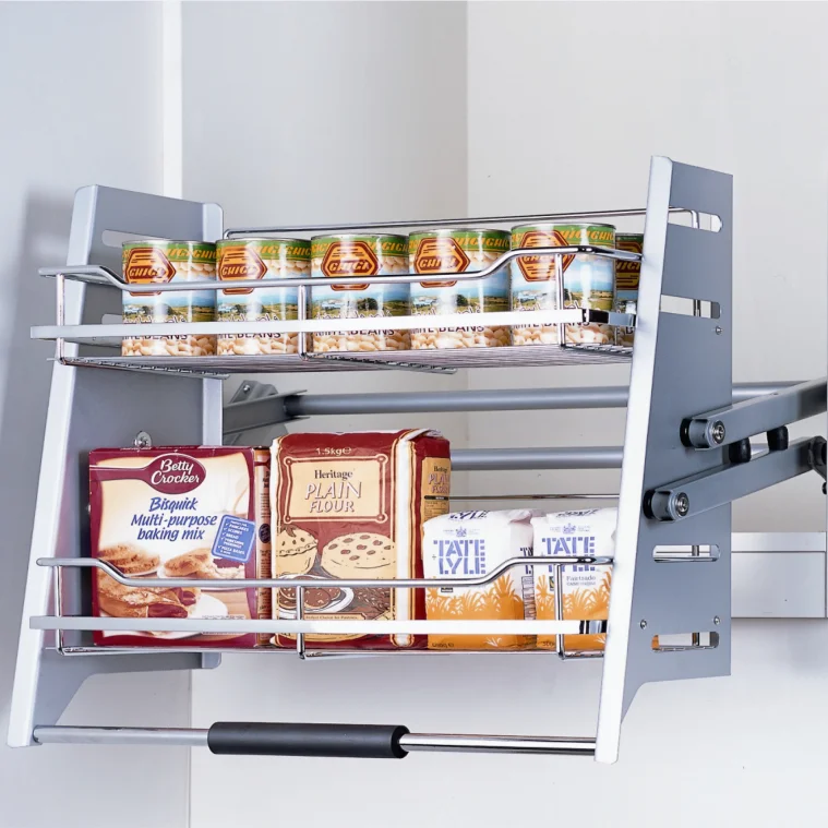 خزانة مطبخ من الفولاذ المقاوم للصدأ قابلة للسحب للأسفل، سلة قابلة للسحب لرفع المصعد #2