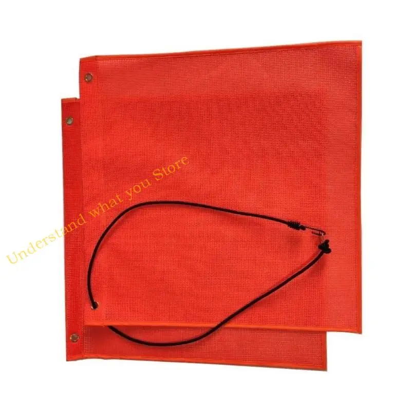 J60A علم تحذير مقاوم للماء برتقالي ساطع مع حلقات معززة للنقل