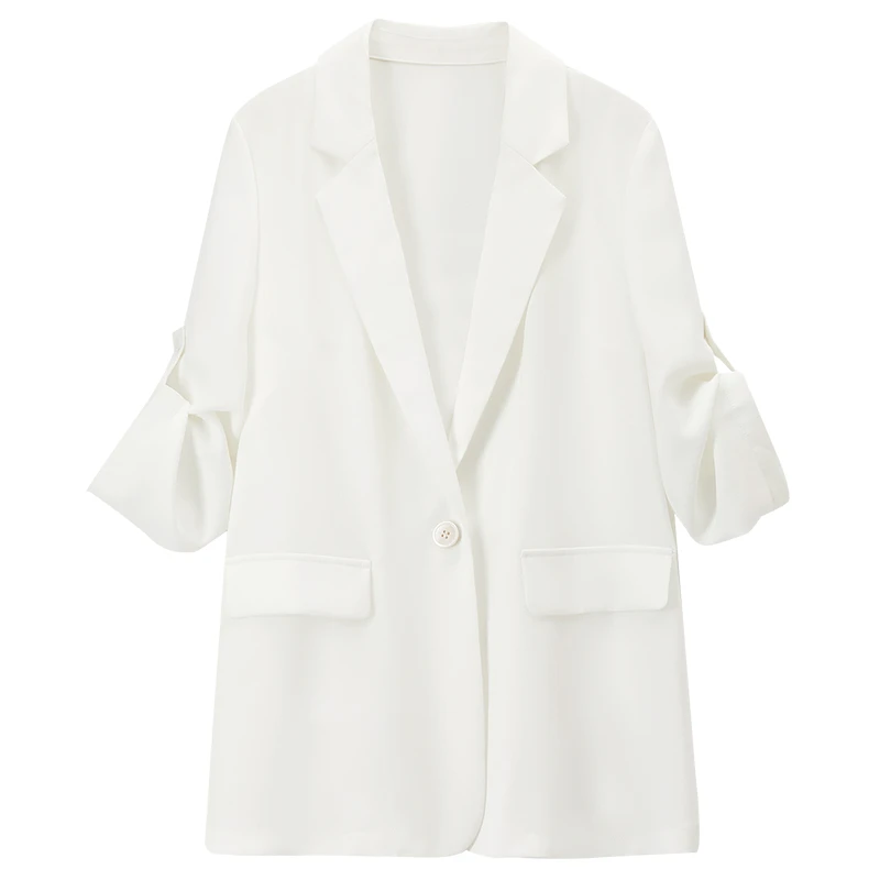 SENTUBILA Damenjacke 2026 Frühlingsschnalle an den Manschetten Reverskragen Blazer lässig solide Büro weibliche Oberbekleidung 153XC4116X