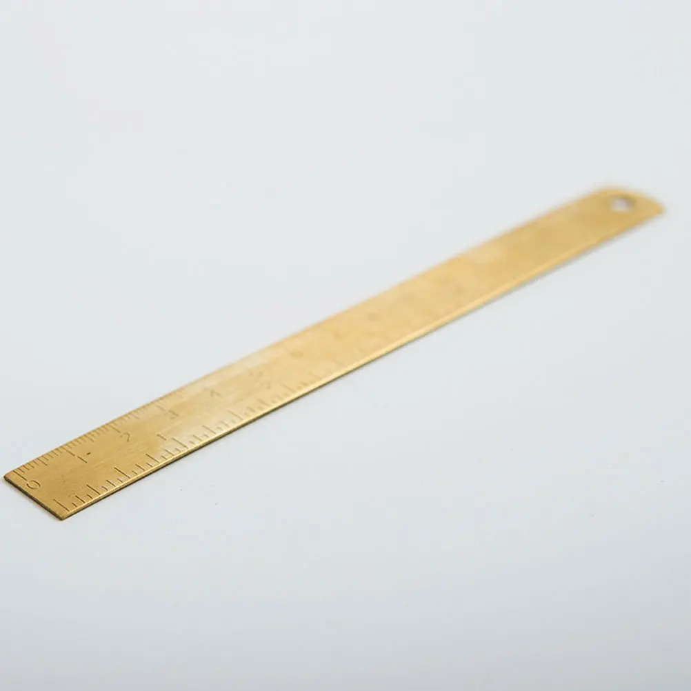 

Versatile Brass Bookmark Ruler Stylish Multi-functional Straight Ruler Perfect for Libraries and Classrooms