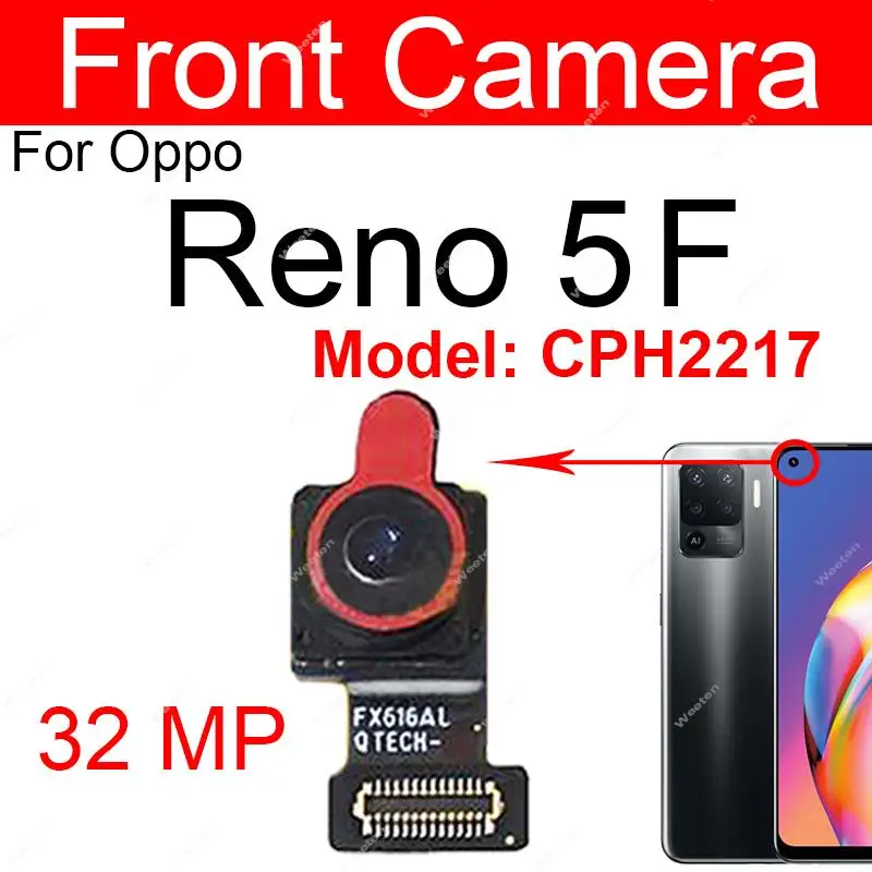 For Oppo Reno 5 Lite Reno 5 F Front Rear Main Camera Flex Cable Primary Back Selfie Front Facing Camera Flex Cable Parts