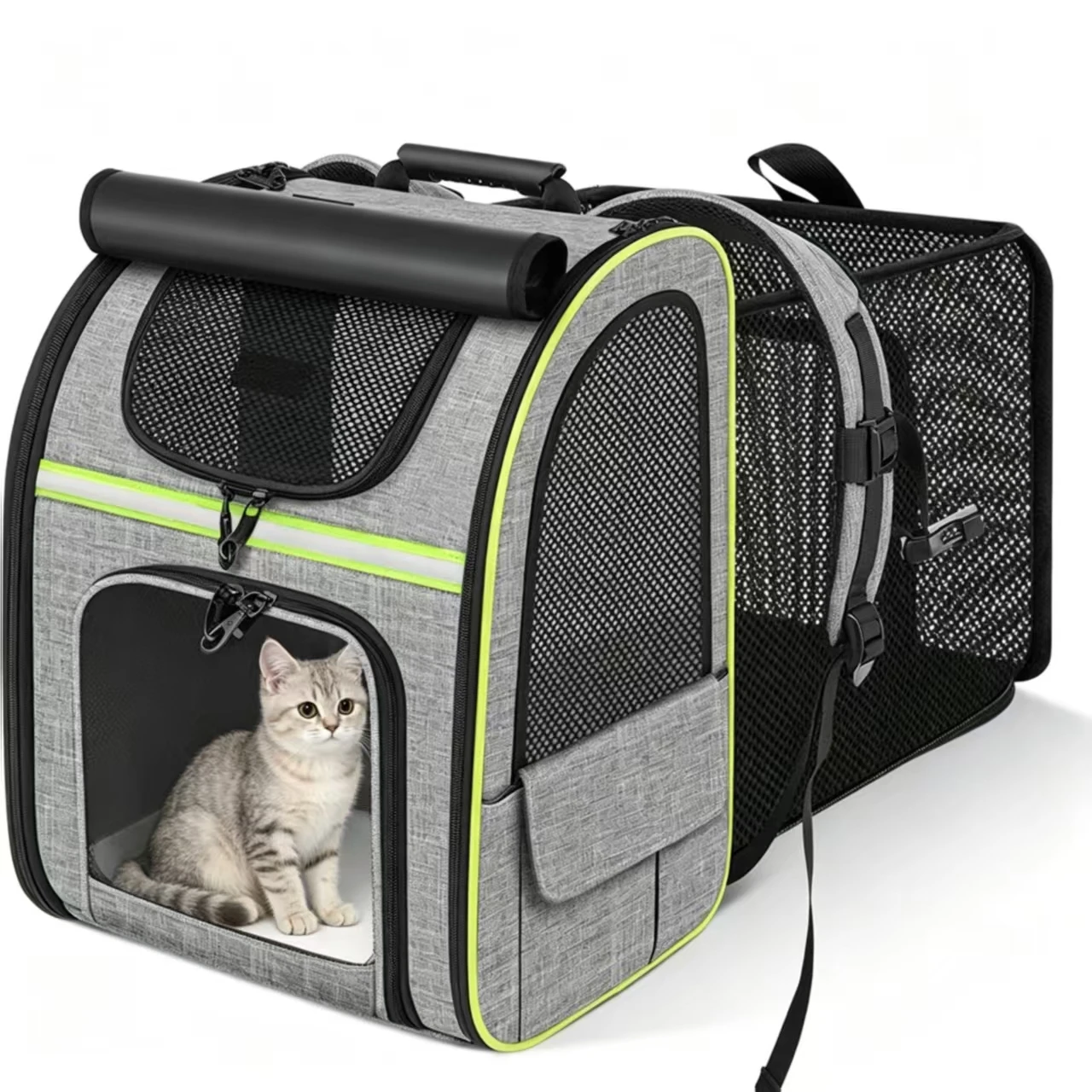 

Cat Carrier Backpacks Expandable Cat Backpack with Shade Cover, Breathable Mesh Pet Carrier Backpack Bag for Travel Hiking Campi