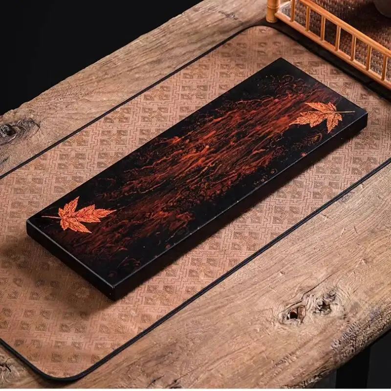 Wooden Vintage Tea Tray Rectangle Black Valet Hospitality Coasters Tea Tray Chinese Ceremony Bandeja Madera Home Decorationgs