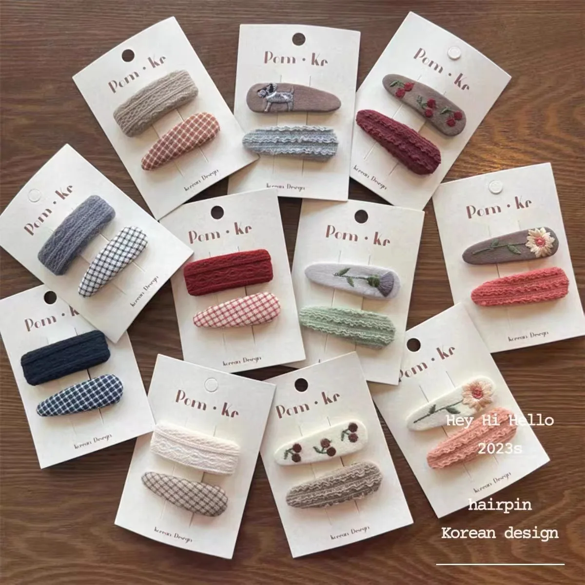 

2pcs/bag Sweet Cute Embroidered Floral Hair Side Clip Baby Girls Fabric Broken Hair Clips BB Clips Lovely Kids Styling Headwear