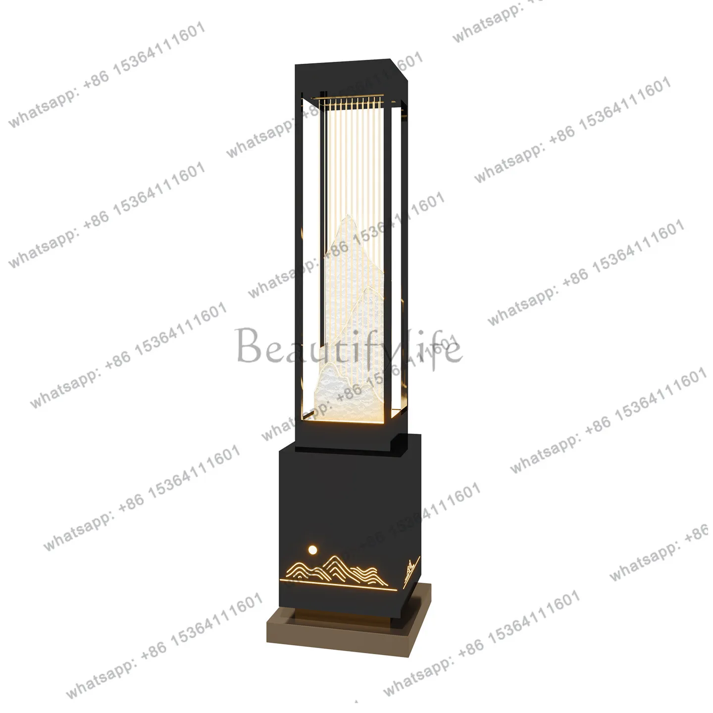 New Chinese-style floor-to-ceiling atmosphere stainless steel sofa office wealth flow ornament