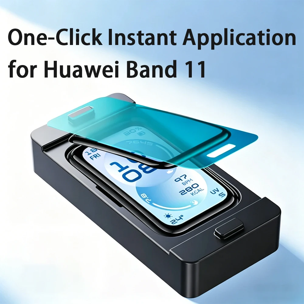 5 Stück Displayschutzfolie für Huawei Band 11, gebogene, weiche HD-Anti-Kratz-Folie für Huawei Band 11/11 Pro, Positionierungswerkzeug + Folie