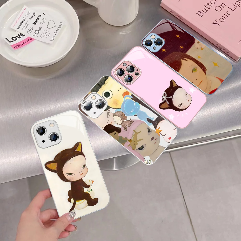 Art Y Yoshitomo Narajpg Phone Case For iPhone 14 13 12 Mini 11 Pro XS Max X XR 14 Plus Tempered Glass Cover