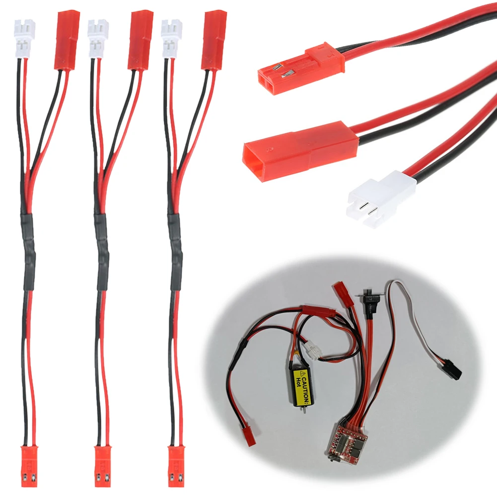 

3PCS JST Plug Splitter JST Male Female Y Cable JST Y Parallel Adapter Splitter Harness for Traxxas TRX-4 D90 Redcat GEN8 RC Car