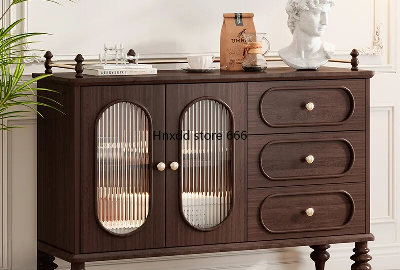 

American black walnut entrance storage side cabinet