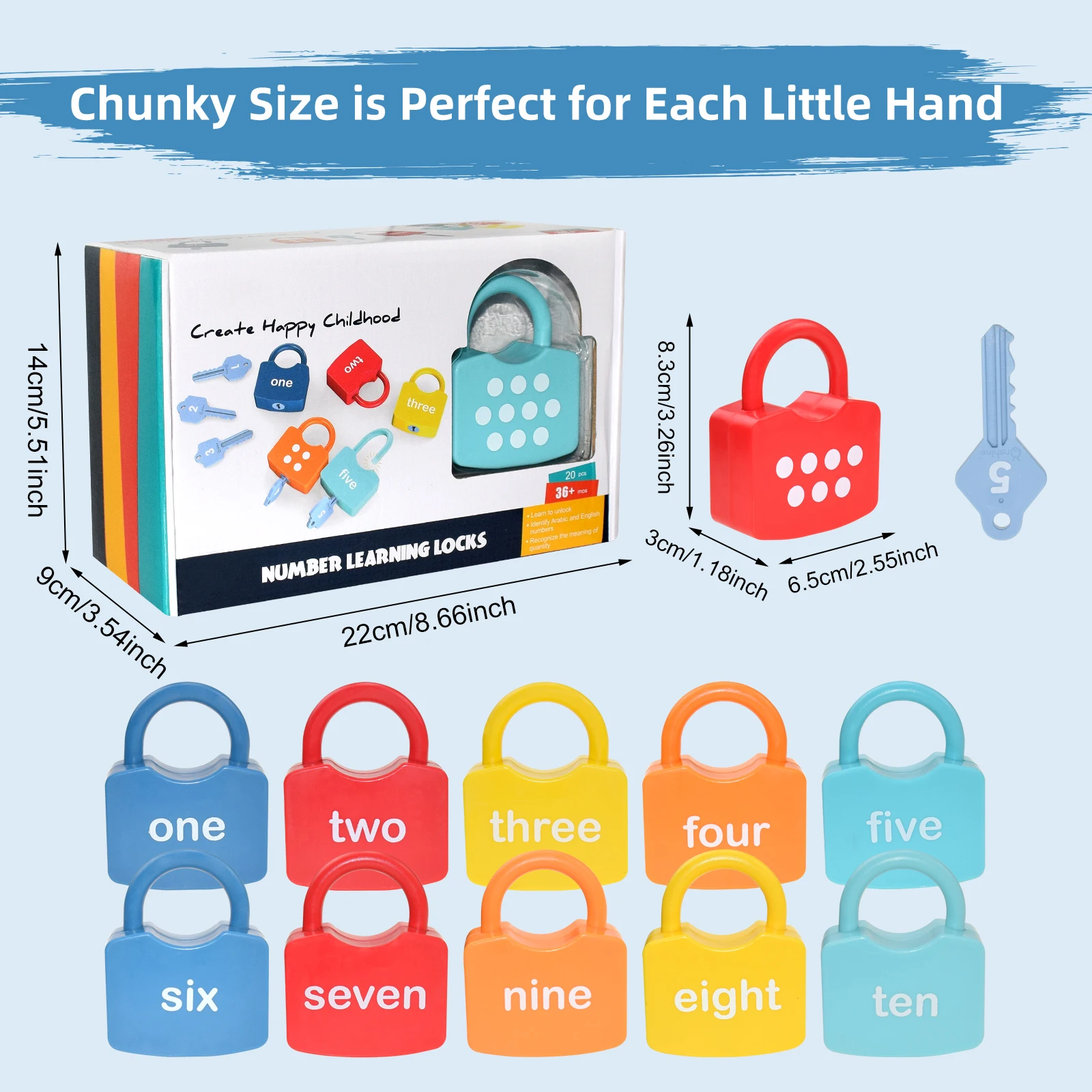 

Early Education Pairing with Numbers Letters Unlocking Games Keys Fine Movements Children's Training Baby's Abilities Puzzle Toy