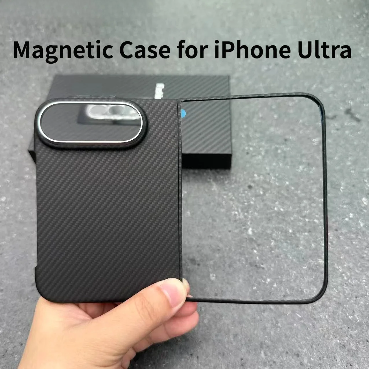 Ultra Thin 600D Carbon Fiber Textured Magnetic for IPhone Duo Phone Case for IPhone Fold Shockproof Anti Scratch Protector Case