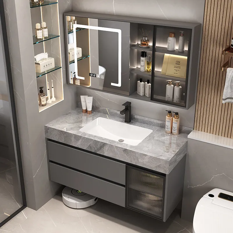 

Gray Drawers Bathroom Storage Cabinet Shelves Floating Bathroom Storage Cabinet Restroom Luxury Meuble Salle De Bain Furniture