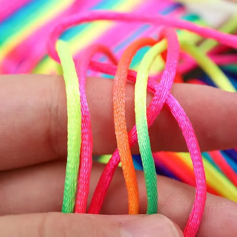 Cuerdas de cuerda para decoración del hogar, pulsera de cuerda artesanal hecha a mano, lotes de arcoíris, hebras trenzadas, 10 metros