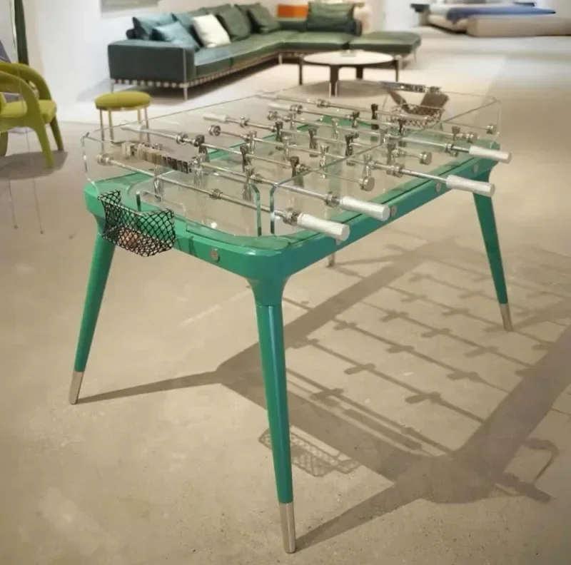 Double competitive tempered glass telescopic rod table football