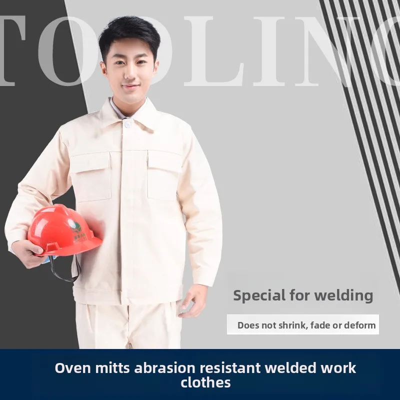 

Men's work clothes, thickened welding and anti scalding clothing, flame-retardant and wear-resistant labor protection workwear