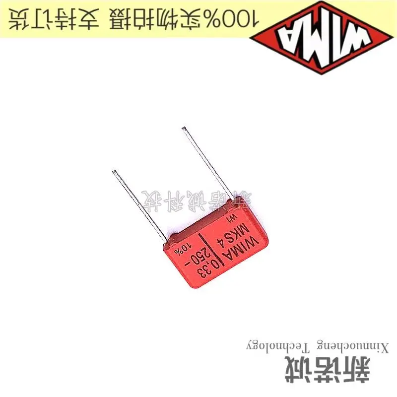 5PCS/10PCS/30PCS/Lot WIMA MKS4 0.33UF 250V 250v0.33UF foil film capacitor 250V330nF 330NF 250V334 334 Foot distance 15MM