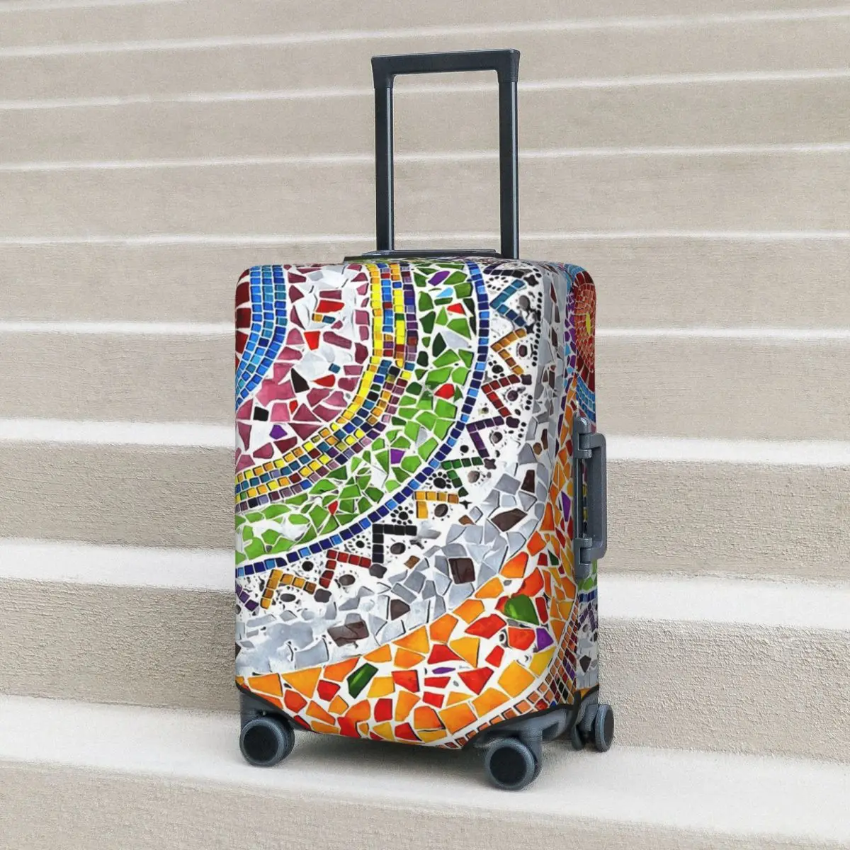 

Gaudi Barselona Mosaic Suitcase Cover Protection Elastic Travel Luggage Protector Covers for 18-32 Inch