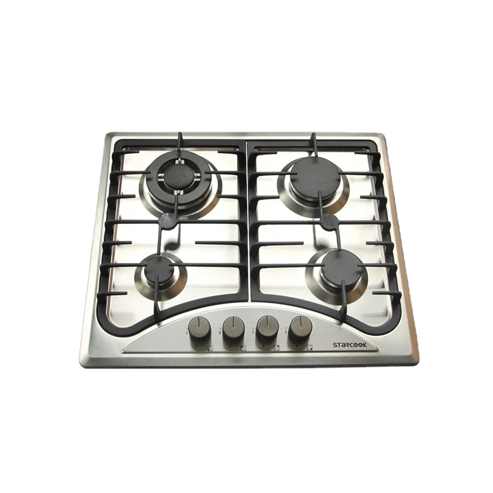 Home Appliance Built-in Gas Stove Cast Iron Flame  And High-end Panel