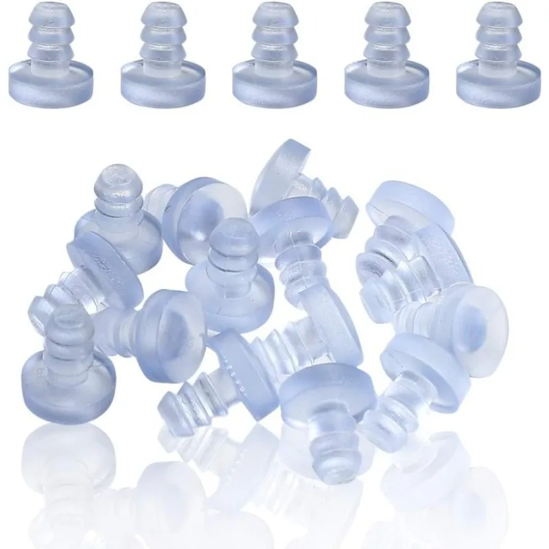 100Pcs Stem Bumper Glides, Glass Top Table Bumpers with Stem for Cabinet Doors Patio Furniture, for 3/16 Inch Holes