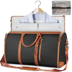 Large Capacity Luggage Travel Suitcase Shoulder Bag PU Leather Folding Business Handbags Designer Hanging Convertible Totes Bags