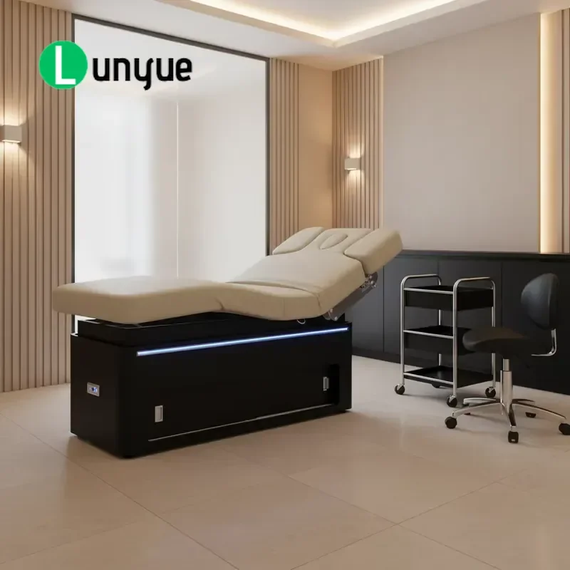 3 Motor Electric Beauty Bed White Luxury Multifunctional Massage Sofa for Facial Eyelash Spa Wellness Treatment