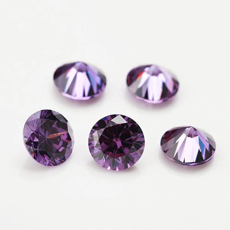5A Rundschliff-Zirkonia-Steine, gemischt in 5 Farben – Weiß, Granat, Amethyst, Grün, Meerblau, 1,0 mm bis 10,0 mm, synthetischer Edelstein – Detail 5
