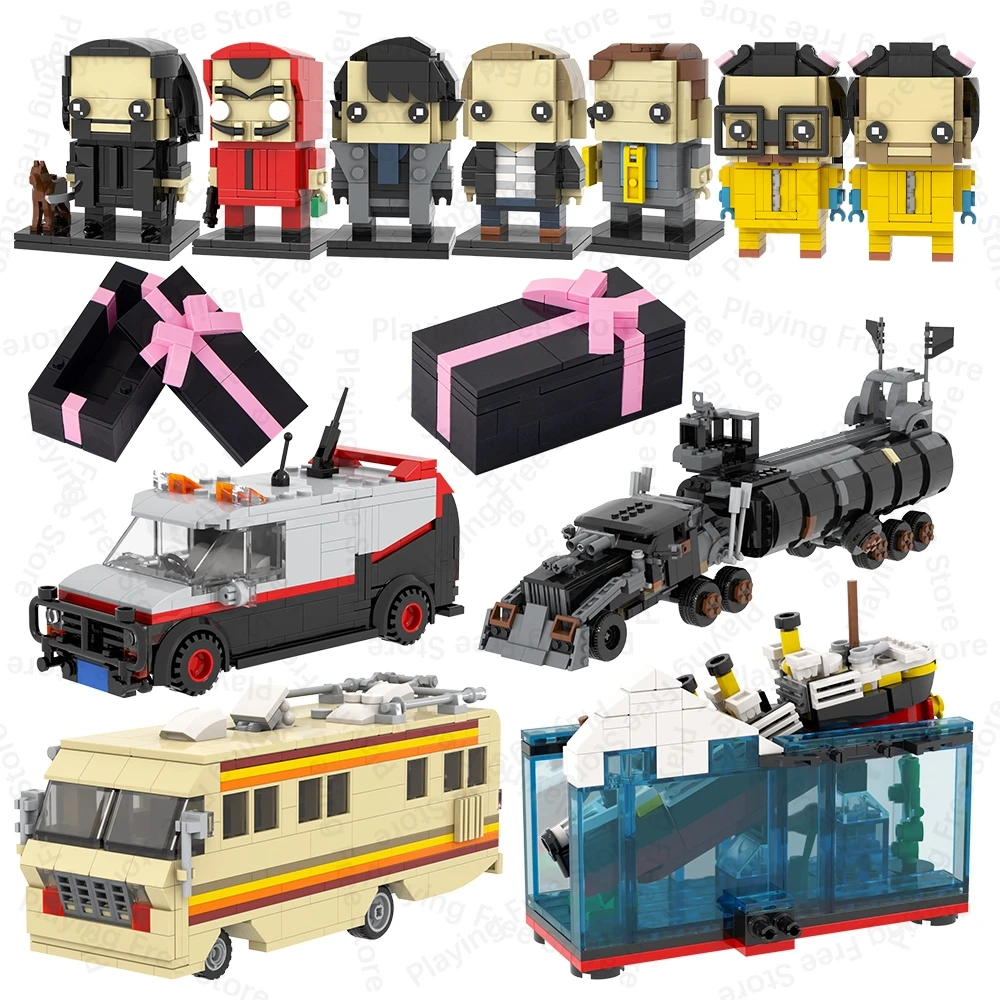 mooxi-фильм-brickheadzs-детектив-Титаник-автомобиль-фигурки-автомобиля-moc-строительные-блоки-игрушки-для-детей-взрослых-друзей-diy-подарок-medol