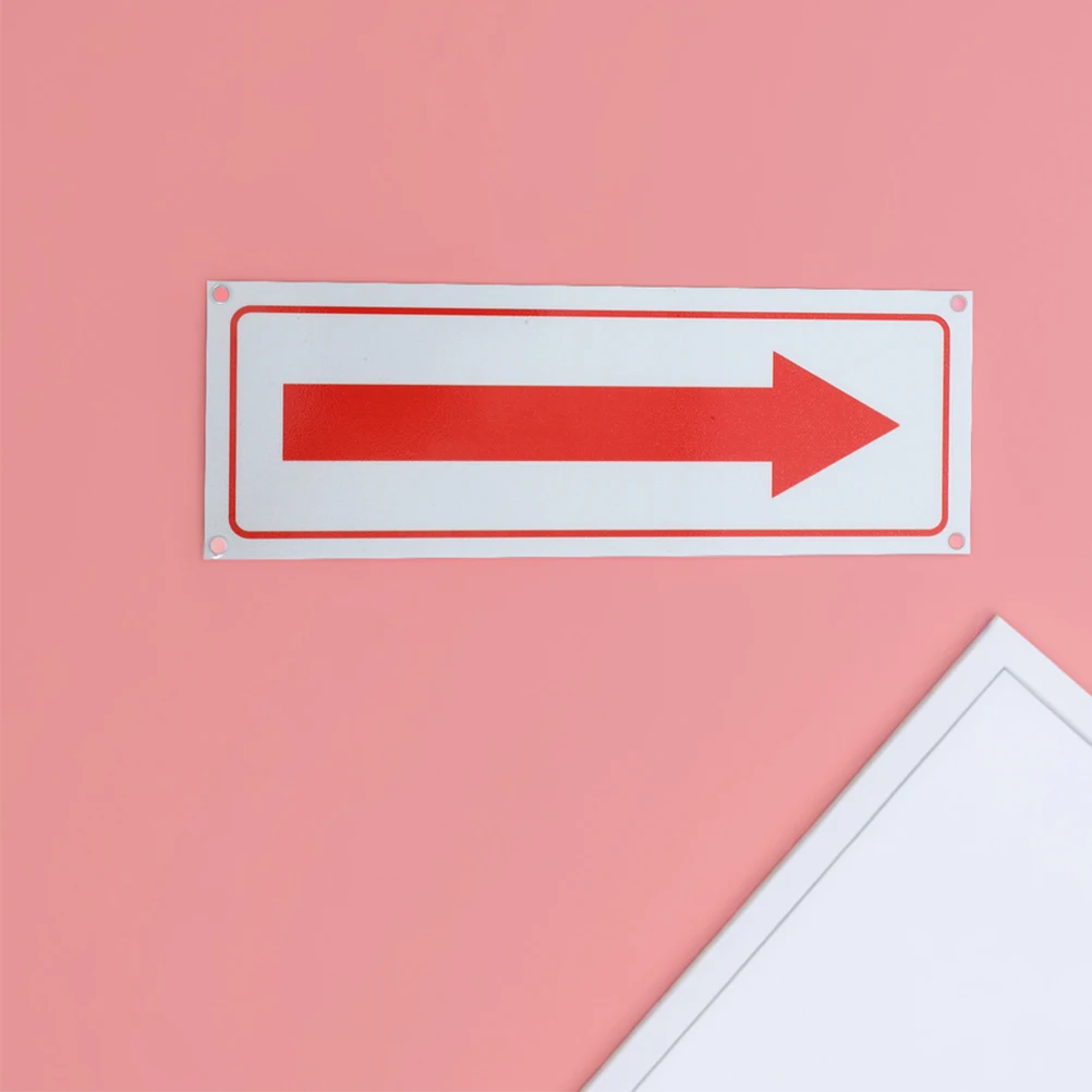 2Pcs Arrow Signs Aluminum Metal Reflective Directional Arrow Signs Indoor Outdoor School Warehouse Safety Traffic